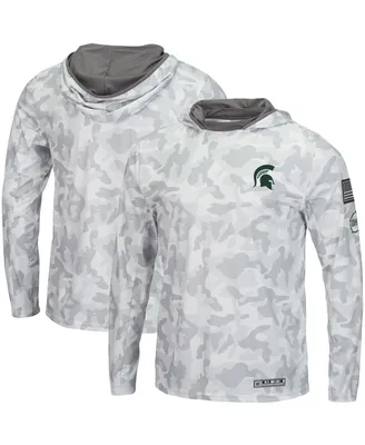 Men's Colosseum Arctic Camo Michigan State Spartans Oht Military-Inspired Appreciation Long Sleeve Hoodie Top