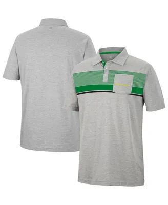Men's Colosseum Heathered Gray Oregon Ducks Golfer Pocket Polo Shirt