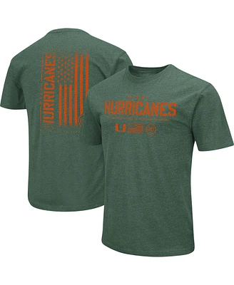 Men's Colosseum Green Miami Hurricanes Oht Military-Inspired Appreciation Flag 2.0 T-shirt