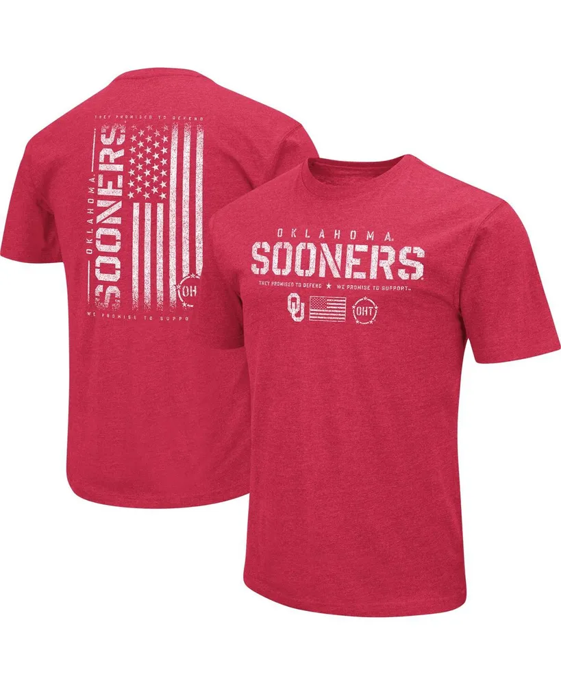 Men's Colosseum Crimson Oklahoma Sooners Oht Military-Inspired Appreciation Flag 2.0 T-shirt