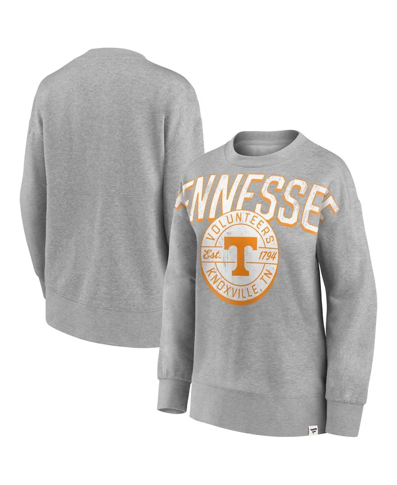 Women's Fanatics Heathered Gray Tennessee Volunteers Jump Distribution Pullover Sweatshirt