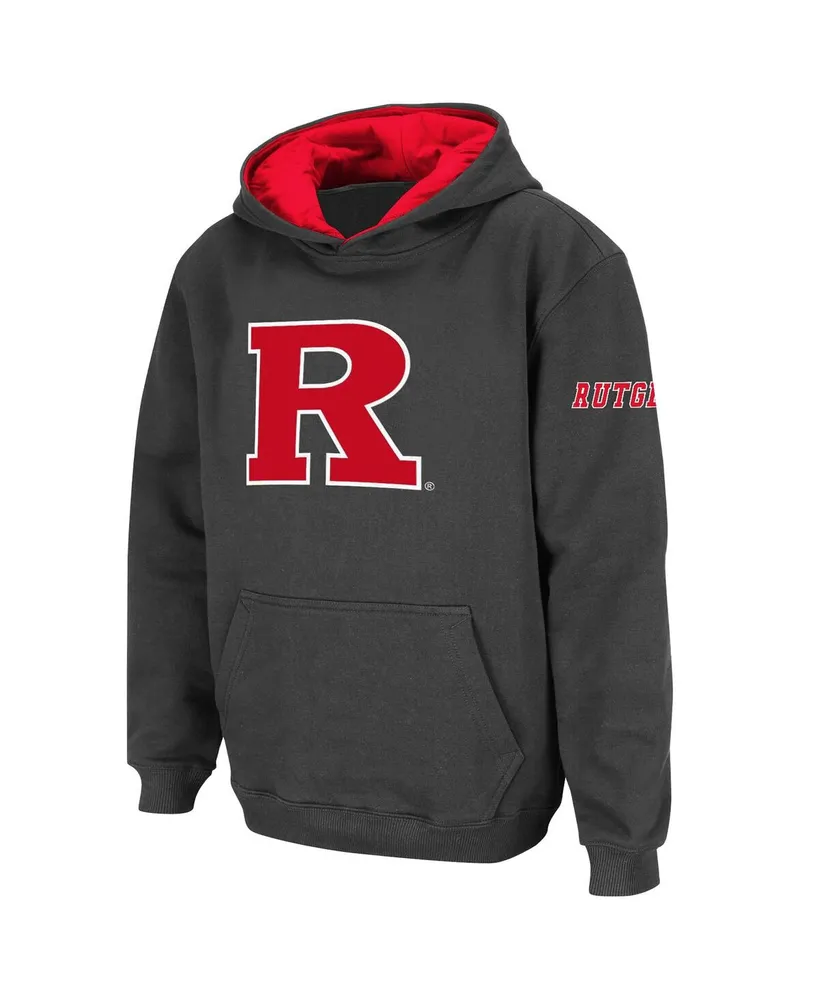 Big Boys Stadium Athletic Charcoal Rutgers Scarlet Knights Big Logo Pullover Hoodie