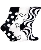 Love Sock Company Women's Denver Gift Box of Cotton Seamless Toe Premium Colorful Fun Patterned Crew Socks, Pack of 3