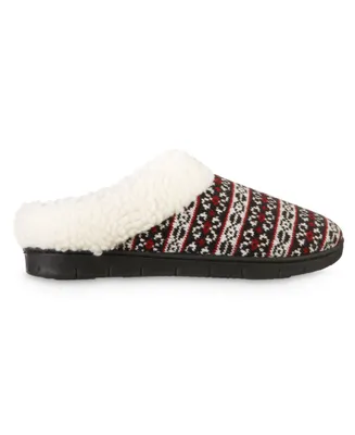 Isotoner Signature Women's Fairisle Knit Braelyn Hoodback Slippers