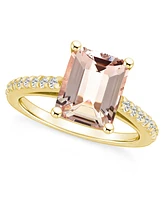 Macy's Morganite (3 ct. t.w.) and Diamond (1/4 Ring 14K Rose Gold