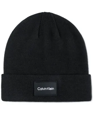 Calvin Klein Men's Silicone Ck Monogram Logo Scarf & Beanie Hat Set In  Black