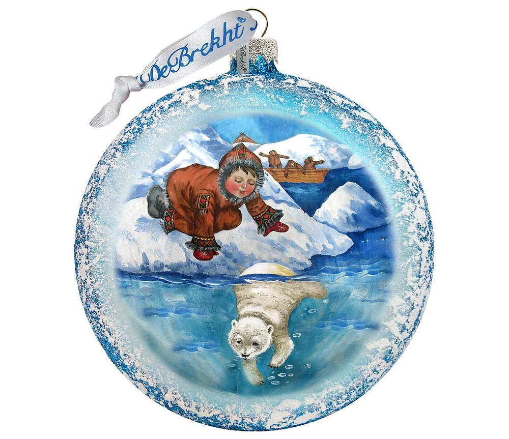 G.DeBrekht Alaska Boy Polar Bear Holiday Ornament