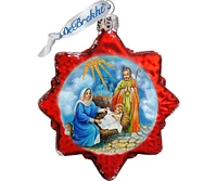 Designocracy Story of Nativity Mercury Holiday Ornaments, Set of 3