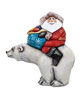 G.DeBrekht Gifty Traveler Polar Bear Santa Carved Figurine