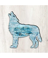 Designocracy Winter Wolfs Scenic Wooden Decor