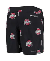 Big Boys Columbia Black Ohio State Buckeyes Backcast Printed Omni-Shade Shorts