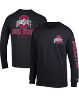 Men's Champion Ohio State Buckeyes Team Stack 3-Hit Long Sleeve T-shirt