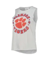 Women's Concepts Sport Purple, White Clemson Tigers Ultimate Flannel Tank Top and Shorts Sleep Set