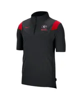 Men's Nike Black Georgia Bulldogs Coach Short Sleeve Quarter-Zip Jacket