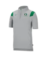 Men's Nike Gray Oregon Ducks Coach Short Sleeve Quarter-Zip Jacket