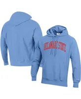 Men's Champion Light Blue Delaware State Hornets Tall Arch Pullover Hoodie