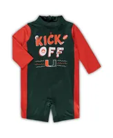 Toddler Girls Green, Orange Miami Hurricanes Wave Runner Wetsuit