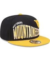 Men's New Era Navy West Virginia Mountaineers Two-Tone Vintage-Like Wave 9FIFTY Snapback Hat