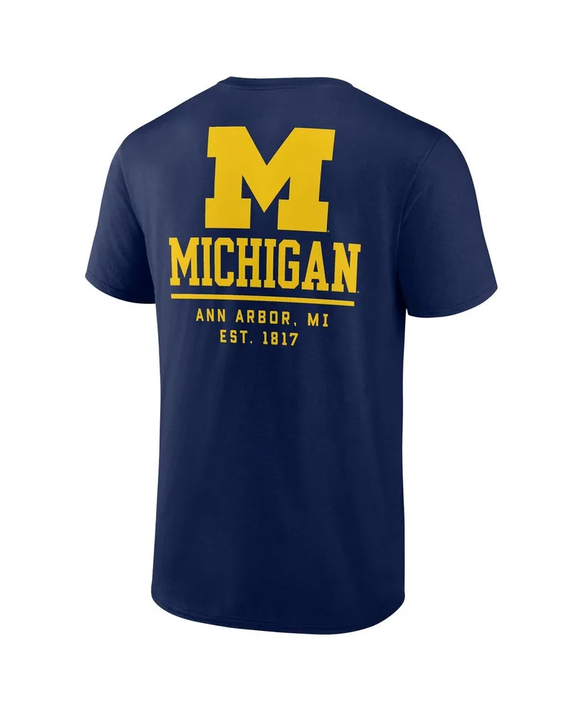 Men's Fanatics Navy Michigan Wolverines Game Day 2-Hit T-shirt