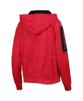 Women's Colosseum Red Maryland Terrapins The Devil Speckle Lace-Placket Raglan Pullover Hoodie