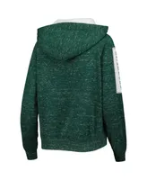 Women's Colosseum Green Michigan State Spartans The Devil Speckle Lace-Placket Raglan Pullover Hoodie