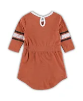 Toddler Girls Colosseum Heathered Texas Orange Texas Longhorns Poppin Sleeve Stripe Dress