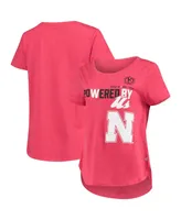 Women's Colosseum Heathered Scarlet Nebraska Huskers PoWered By Title Ix T-shirt