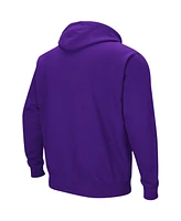 Men's Colosseum Purple Lsu Tigers Big and Tall Arch & Logo 2.0 Pullover Hoodie