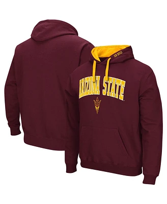 Men's Colosseum Maroon Arizona State Sun Devils Big and Tall Arch & Logo 2.0 Pullover Hoodie