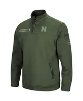 Men's Colosseum Olive Nebraska Huskers Oht Military-Inspired Appreciation Digit Quarter-Snap Jacket