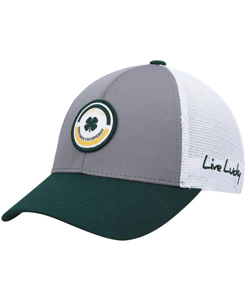 Men's Green, Gray Ndsu Bison Motto Trucker Snapback Hat