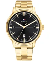 Tommy Hilfiger Men's Gold Plated Stainless Steel Bracelet Watch, 44mm, Created For Macys - Gold