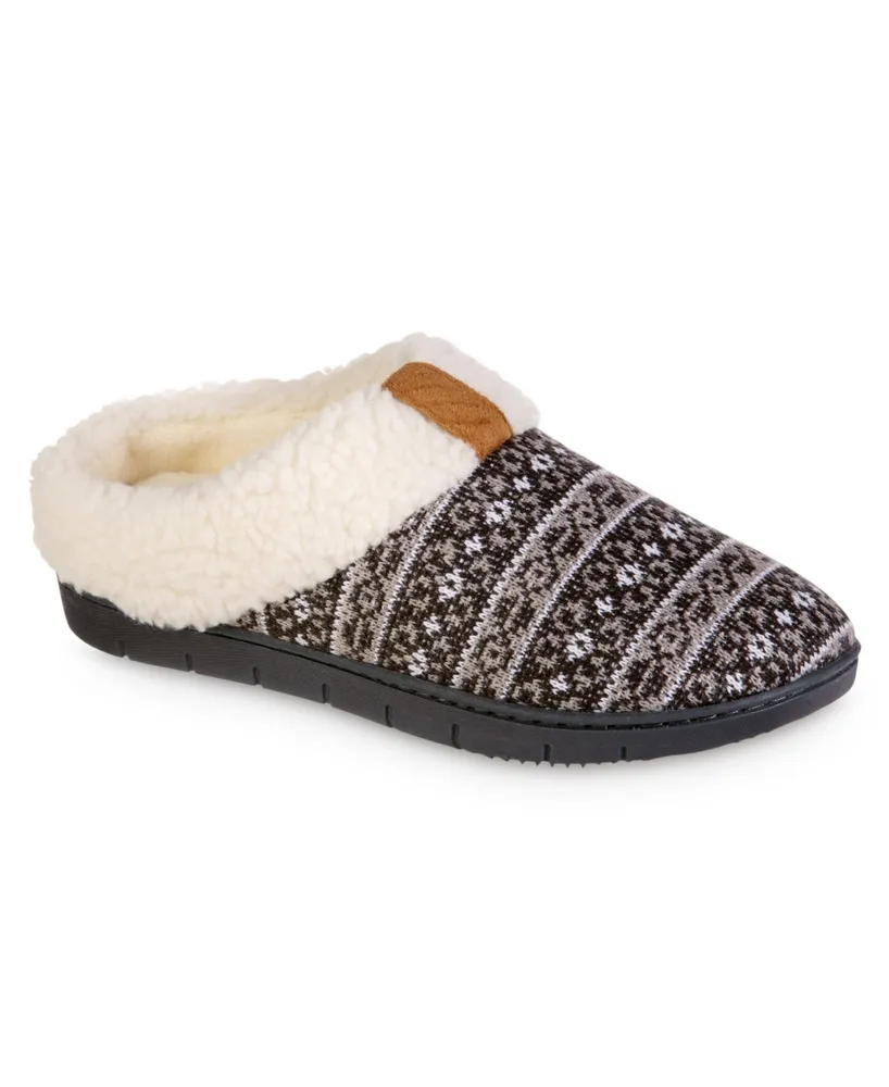 Isotoner Signature Women's Fairisle Knit Braelyn Hoodback Slippers