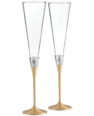 Vera Wang Wedgwood With Love Gold Toasting Flute Pair