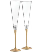 Vera Wang Wedgwood With Love Gold Toasting Flute Pair