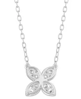 Forever Grown Diamonds Lab-Created Diamond Flower 18" Pendant Necklace (3/8 ct. t.w.) in Sterling Silver