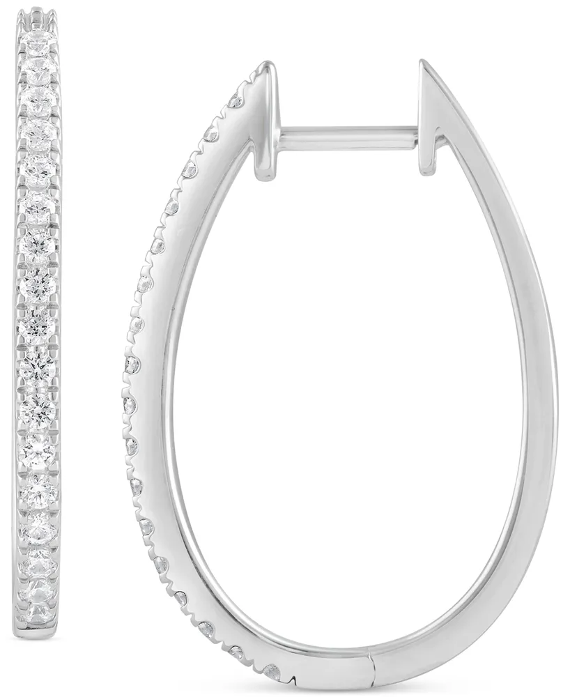 Forever Grown Diamonds Lab-Created Diamond Medium Hoop Earrings (1/2 ct. t.w.) in Sterling Silver