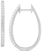 Forever Grown Diamonds Lab-Created Diamond Medium Hoop Earrings (1/2 ct. t.w.) in Sterling Silver