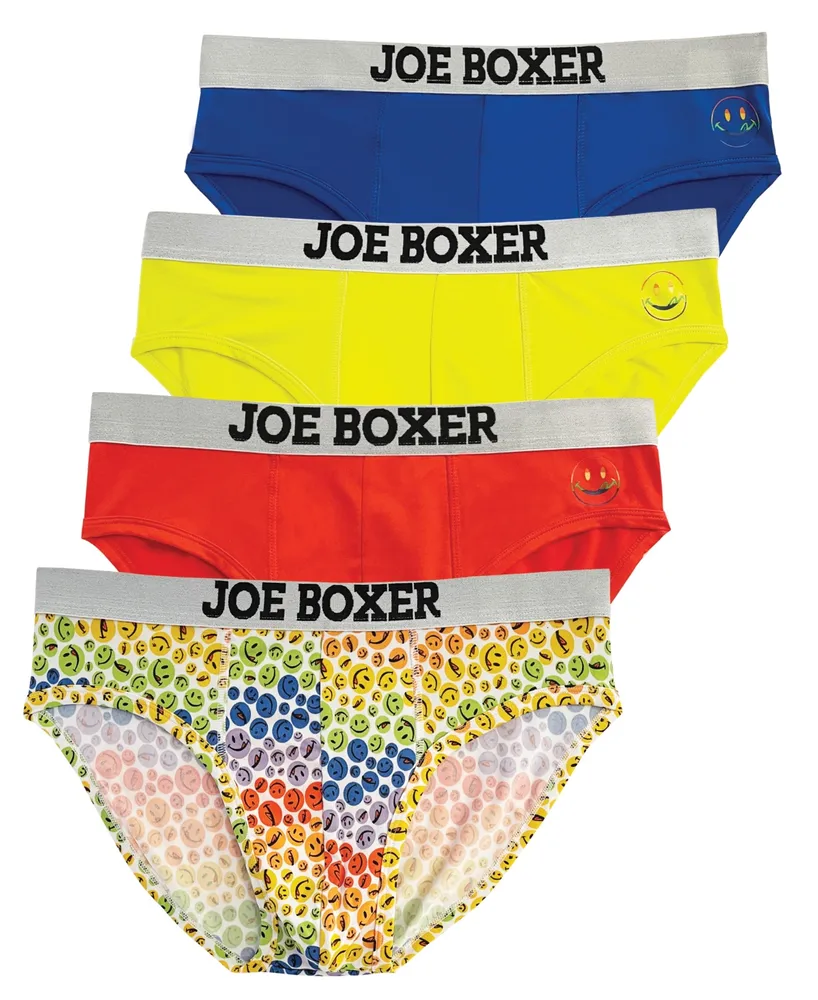 Joe Boxer Men's Rainbow Lickies Performance Briefs, Pack of 4