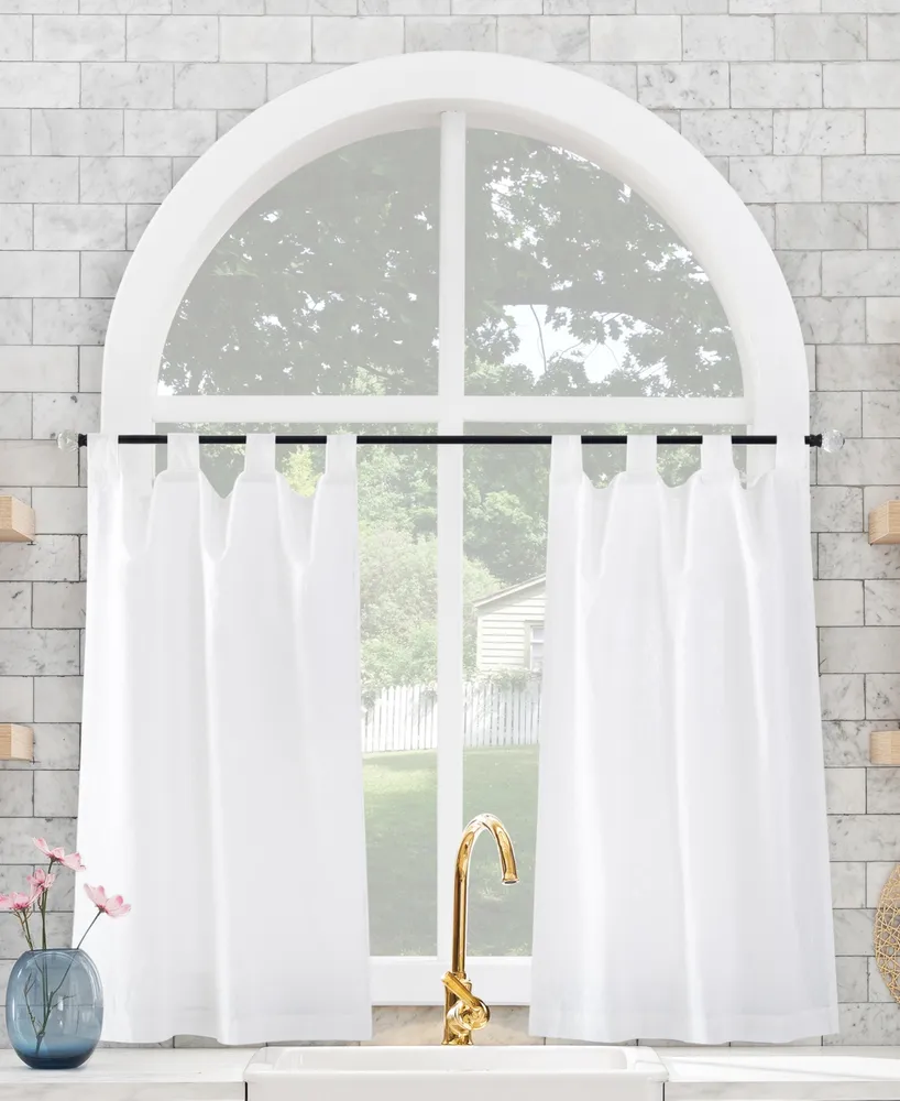 Linen Cotton Blend Cafe Curtain Pair