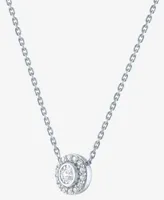 Forever Grown Diamonds Lab-Created Diamond Halo 18" Pendant Necklace (1/8 ct. t.w.) in Sterling Silver