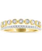 Forever Grown Diamonds Lab-Created Diamond Bezel Stack Look Ring (1/4 ct. t.w.) in 14k Gold-Plated Sterling Silver - Gold