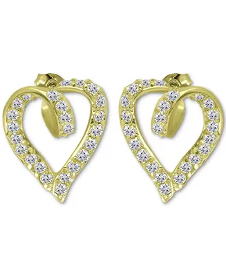 Giani Bernini Cubic Zirconia Open Heart Stud Earrings in 18k Gold-Plated Sterling Silver, Created for Macy's