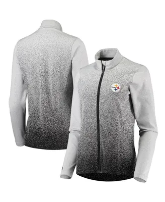 Women's Antigua White, Black Pittsburgh Steelers Guide Full-Zip Jacket