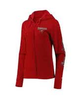 Women's New Era Red Tampa Bay Buccaneers Reverse Space-Dye Full-Zip Hoodie