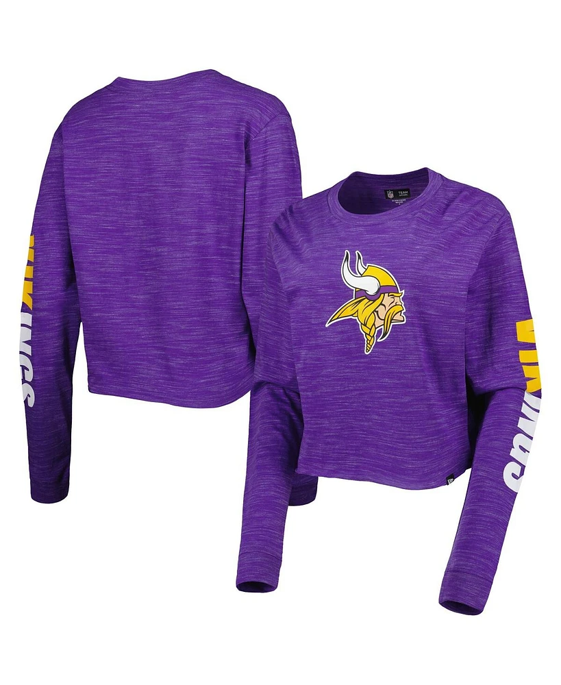 Women's New Era Purple Minnesota Vikings Crop Long Sleeve T-shirt