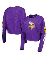 Women's New Era Purple Minnesota Vikings Crop Long Sleeve T-shirt