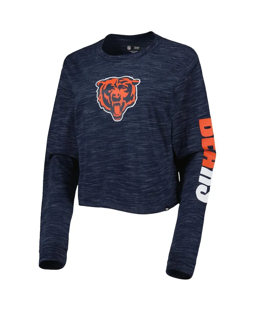 Women's New Era Navy Chicago Bears Crop Long Sleeve T-shirt