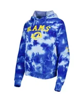 Women's New Era Royal Los Angeles Rams Cloud Dye Fleece Pullover Hoodie