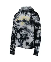 Women's New Era Black Orleans Saints Cloud Dye Fleece Pullover Hoodie